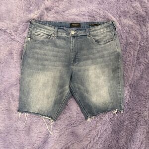 PACSUN Mens Active Stretch Denim Shorts‎ Sz 38/9 Skinny/Blue-Distressed/Frayed